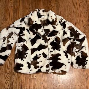 Emory Park Faux Fur Cow Print Jacket